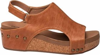 Corkys Footwear Womens Volta Ii Wedge Sandal In Cognac Smooth