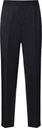Ermenegildo Zegna Wolbroek - Heren - Nette broeken - Blauw - M - Wol - Broeken
