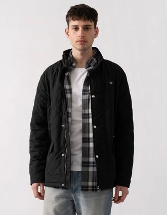 GANT Mens GANT Mens Quilted Windcheater Mid Jacket - 5 Black - Size: 38/Regular