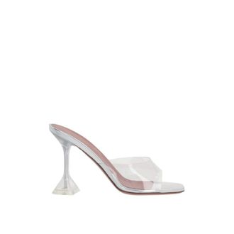 Amina Muaddi Sandals - female - Amina Muaddi - Heeled Mules - Gray - 5 1/2 UK - Shoes