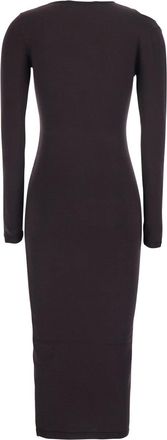 Federica Tosi Womens Knit Midi Dress Brown Viscose