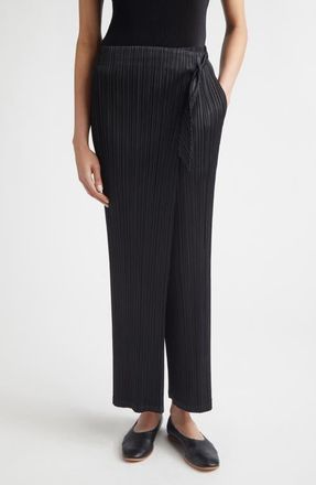 Pleats Please Issey Miyake Facade Pleated Wrap Skirt in Black at Nordstrom, Size 5