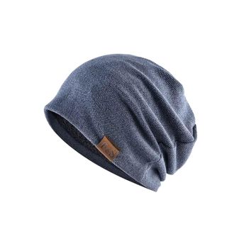 Generic Cocila Men Womens Autumn and Winter Square Pile Hat Lattice of Hats Retro Warm Fashion for Women with Ears (Blue, One Size) Bobble Big Blue Beanie Spa