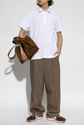 Brioni Cotton Polo, Mens, White