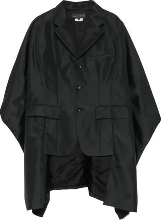 Comme Des Gar&ccedil;ons Geknoopte asymmetrische cape - Dames - Jassen - Zwart - Maat: S Zijde