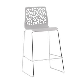 Siediti Fuori e Dentro Taburete de cocina de resina con fibra de vidrio gris claro