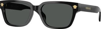 Versace Rechthoekige Zonnebril - Heren - Zonnebrillen - Zwart - 56 MM - Accessoires