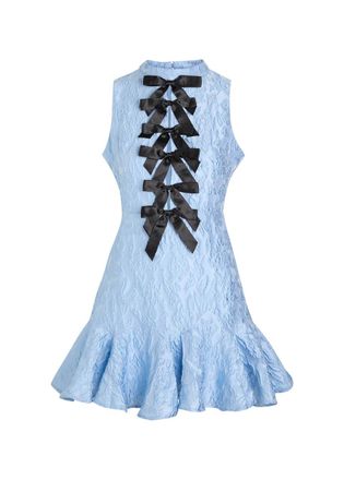 Sister Jane Feria Floral-jacquard Cloque Mini Dress - Blue - 16 (UK16 / XL)