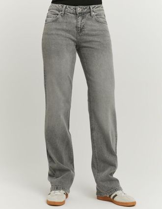 Tally Weijl Straight-Jeans TALLY WEIJL SPADEPOLKIS, Damen, Gr. 34, N-Gr, denim grau, hgu3, Denim/Jeans, Obermaterial: 99% Baumwolle, 1% Elasthan, clean, straight 