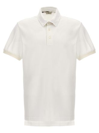 Etro White Embroidered Logo Polo