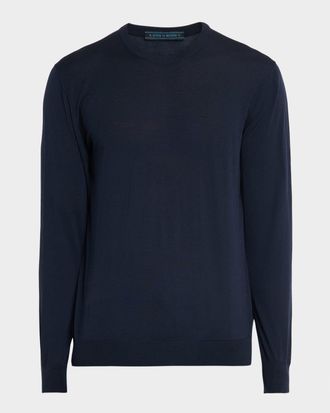 Kiton Men & apos;s 14 Micron Wool Crewneck Sweater