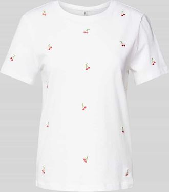 Only Regular Fit T-Shirt aus reiner Baumwolle Modell KETTY LIFE in Weiss, Gr&ouml;&szlig;e L