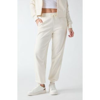 Guess Phoebe High Rise Stripe Joggers in Natural at Nordstrom, Size X-Small