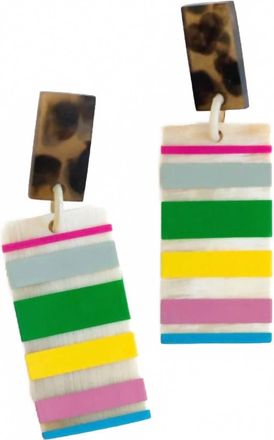 Sunshine Tienda Womens Tortoise Top Earrings In Rainbow