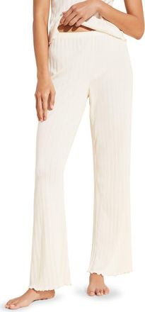 Eberjey Pointelle Rib Pajama Pants in Ivory at Nordstrom, Size X-Large