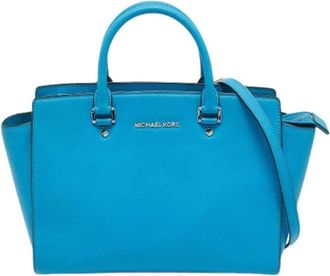 Michael Kors Pre-owned Leather Handbag - Dames - Vintage Handtas - Blauw - ONE Size - Leer - Vintage