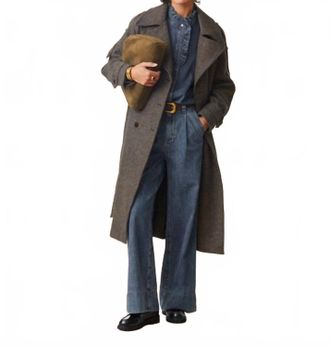 Suncoo Emo Wool Coat In Choco