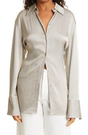 Vince Relaxed Fit Button-Up Shirt in Peyote at Nordstrom Rack, Size X-Small