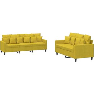 vidaXL Vidaxl - Juego De Sof&aacute;s Con Cojines 2 Piezas Terciopelo Amarillo