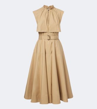 Burberry Vestido midi de popel&iacute;n de algod&oacute;n con capa