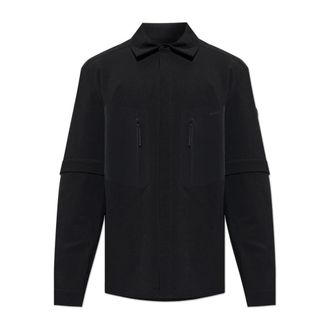 Moncler Casual Shirts, male, Black, Size: 2XL Logo 2-in-1 Shirt Jacket