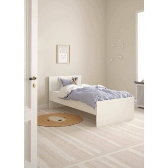 Dmora Dmora - Cama Individual Assar, Sommier Para Dormitorio, Estructura De Cama Por Habitaci&oacute;n, Estructura Del Sostenedor Del Colch&oacute;n, 197x96 H80 Cm, Blanc