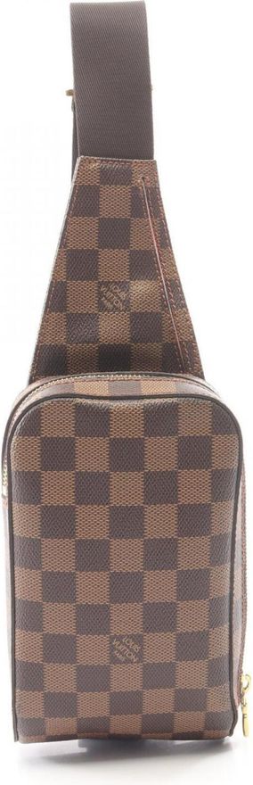 Brown Coated Canvas Fanny Pack Sling Bag (Pre-Owned)