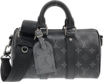 Louis Vuitton Black Gris Coated Canvas Boston Bag (Pre-Owned)