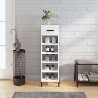 vidaXL Scarpiera Bianca 30x35x105 cm in Legno Multistrato - Vidaxl