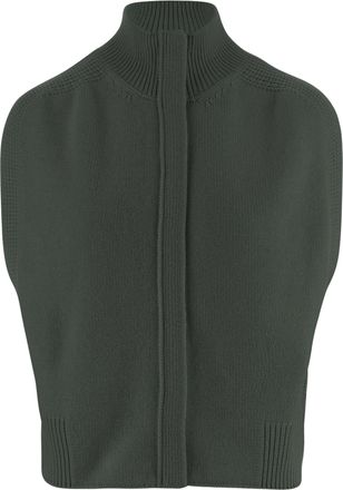 SA SU PHI Green Cashmere High-Neck Sleeveless Sweater