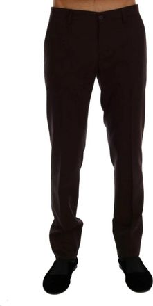 Dolce & Gabbana Formele Broeken - Heren - Nette broeken - Paars - XS - Wol - Broeken