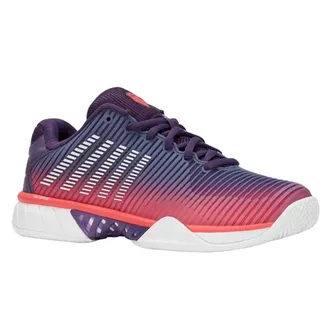 K-Swiss Womens Hypercourt Express 2 Shoes In Purple Plumeria/white/hot Coral