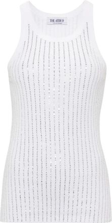 The Attico Crystal Top - Dames - Tops zonder mouwen - Wit - M - Katoen - Tops