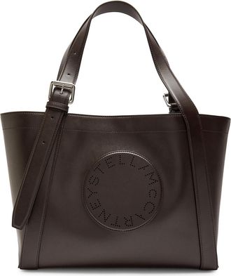 Stella McCartney Stella Mccartney Logo Faux Leather Tote - Dark Chocolate - One Size