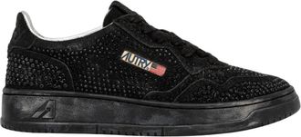 Autry Zwarte Strass Sneaker - Dames - Sneakers - Zwart - 38 EU - Leer - Schoenen