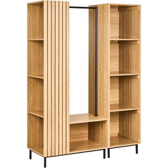 Beliani Beliani - Open Wardrobe 9 Shelves mdf Open Shelves Clothes Rack Light Brown Leandro