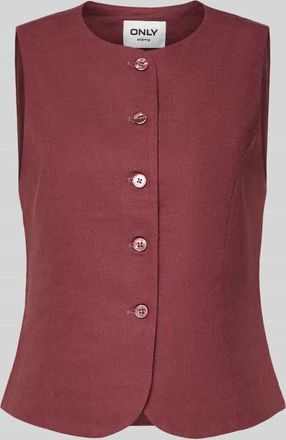 Only Regular Fit Weste aus Viskose-Leinen-Mix Modell GOA in Mauve, Gr&ouml;&szlig;e 34