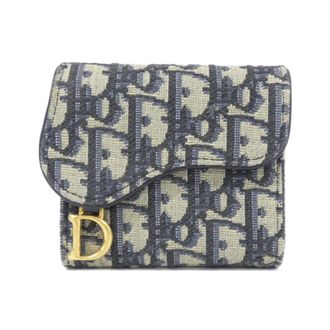 Dior Blue Canvas Card Wallet (Pre-Owned)