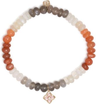 Sydney Evan 14K Yellow Gold Moonstone Beaded Bracelet - Womens - Brass