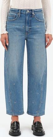 Daze Westward High Waist Ankle Barrel Leg Jeans in Nailed It at Nordstrom, Size 25