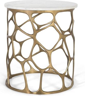 Giner&Colomer Mesa de centro en mármol y aluminio fabricada a mano