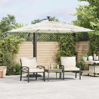 Berkfield Home Garden Parasol with Steel Pole White 246x246x230 cm | Size: 246 x 246 x 230 cm
