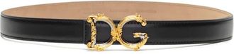 Dolce & Gabbana Stijlvol Leren Riem - Dames - Riemen - Zwart - 65 CM - Accessoires