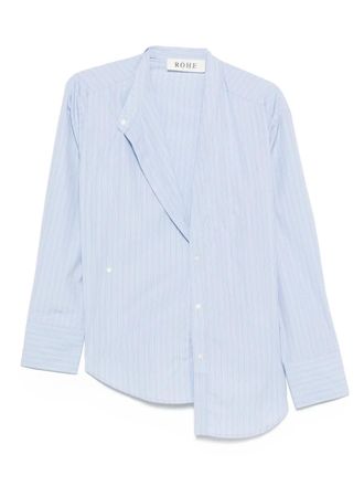 Róhe striped asymmetrical cotton shirt - Blue