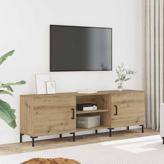 Berkfield Home TV Cabinet Artisan Oak 150x30x50 cm Engineered Wood in Light Brown | Size: 150 x 30 x 50 cm