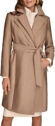 DKNY Double Collar Cotton Blend Trench Coat in Khaki at Nordstrom, Size X-Large