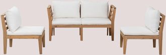 Sklum Sklum - Sof&aacute; Modular De Jard&iacute;n De 4 Piezas Con Reposabrazos En Madera De Acacia Filips