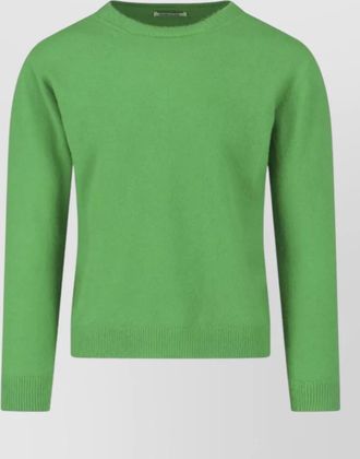 Auralee knitted crew neck sweater long sleeves