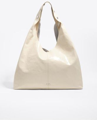 Bimba & Lola Leather Maxi Bikini Paper Bag in Ivory at Nordstrom