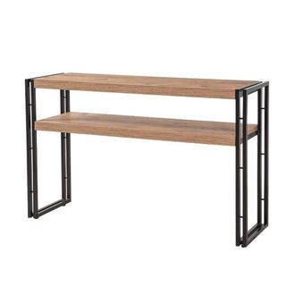 Concept Usine Consola de estilo industrial: madera y negro, 140 cm